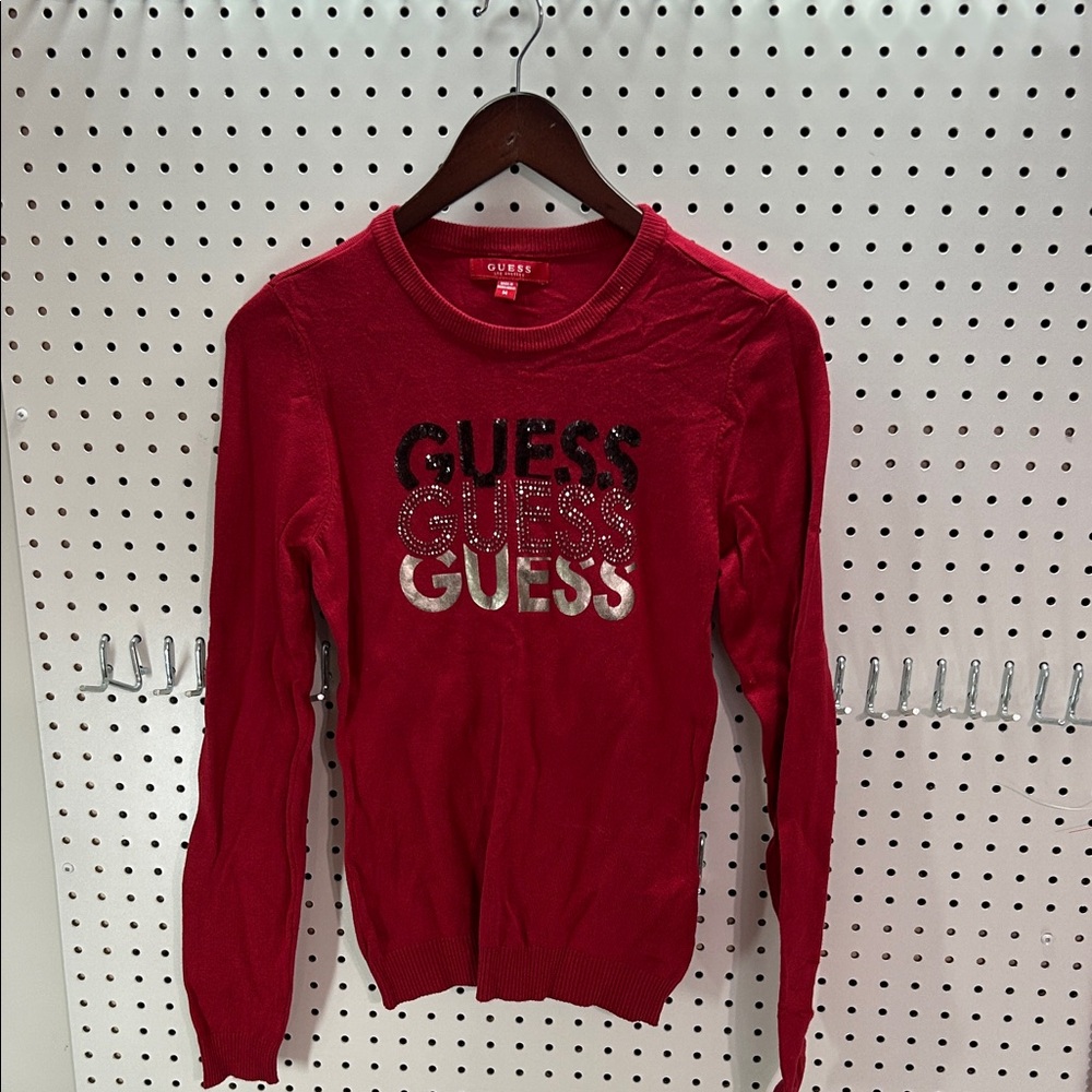 GUESS Women's Red Sweatshirt with Logo